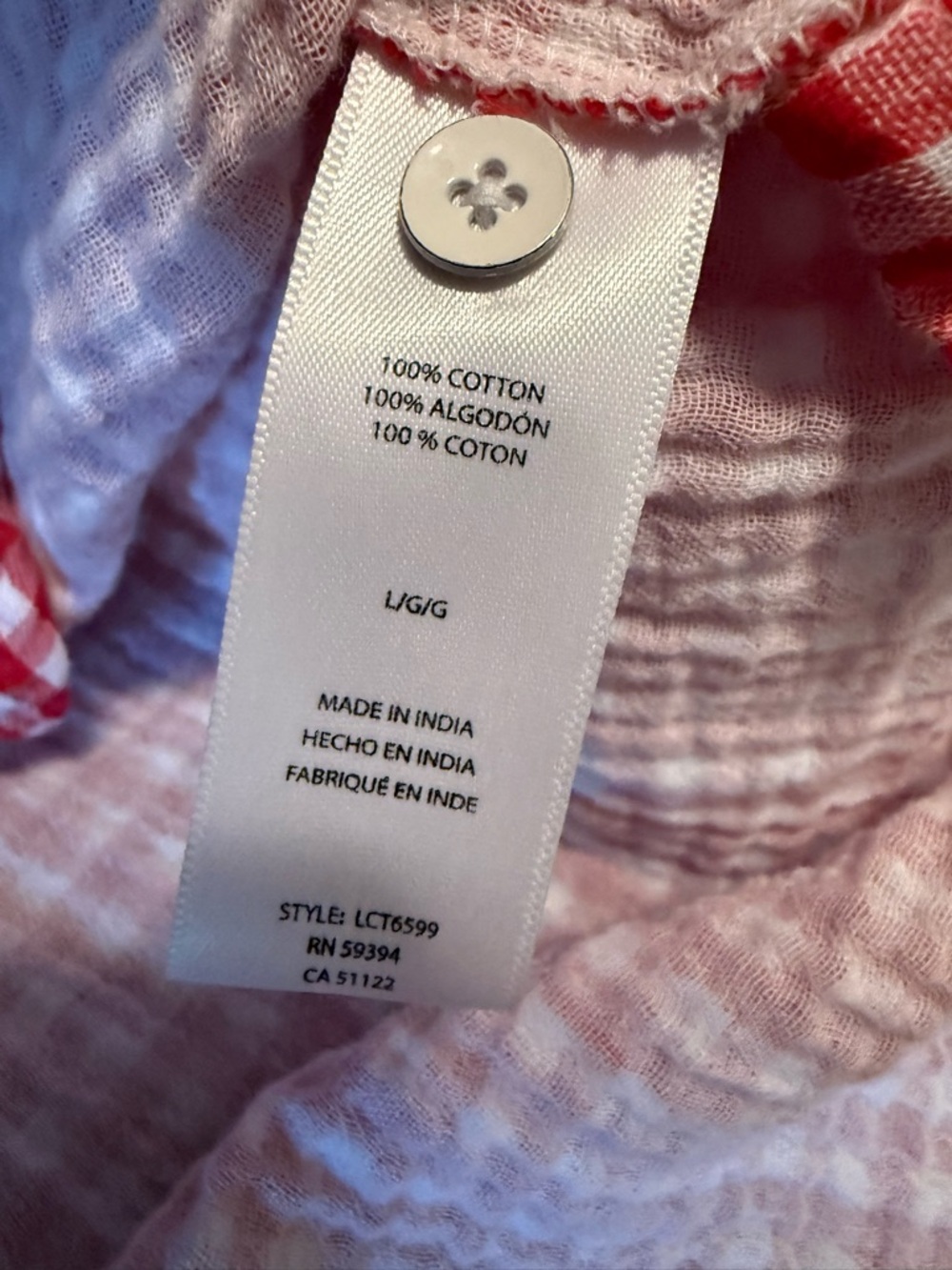 beachlunchlounge Cotton Cropped Tie Red and White Gingham Top Shirt Summer - Picture 7 of 10
